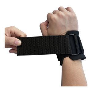 สายรัดข้อมือยกน้ำหนัก REXFIT SPORTS สีดำ ดีไซน์ตะขอโลหะ สายรัดพยุงข้อมือสำหรับการฝึกออกกำลังกาย - Product Image 4