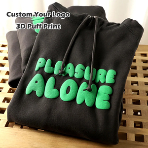 Sweat-shirts et hoodies unisexes personnalisés 100% coton avec logo imprimé en relief, broderie et impression sérigraphique, hoodies unis pour hommes - Product Image 1