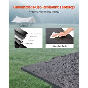 Tavolo da Pranzo da Esterno Espandibile 32-63 Pollici, Rettangolare con Telaio in Alluminio e Doghe in Acciaio, Tavoli da Bistrot per Giardino per 4-6 Persone - Product Image 3