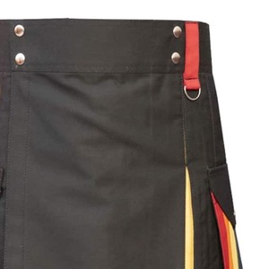 Women's Black Cotton Kilt Colorblock Design With Rainbow Pockets Regular Fit For Adults - Product Image 2