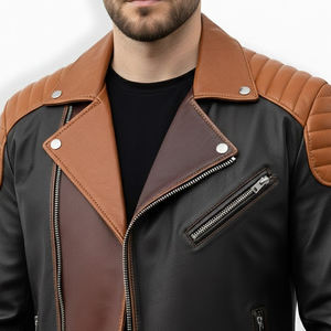 Chaqueta de Cuero para Hombre con Tela de Lona, Impermeable y Resistente al Viento, Estilo Urbano, Ropa Casual de Invierno, Chaqueta de Invierno para Hombre - Product Image 4