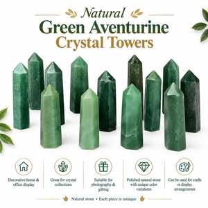 Natural Green Aventurine <b>Crystal</b> Tower Point Polished Stone <b>Wand</b> For Home Decor Feng Shui Meditation Healing Gift Collectors - Product Image 5