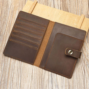 Travel Passport <b>Holder</b> <b>Wallet</b> Slim Genuine Leather Passport Cover Brown PU Leather Passport <b>Card</b> <b>Holder</b> Organizer - Product Image 1
