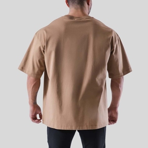 T-shirts de sport décontractés 100 % coton, coupe oversize, grandes tailles, été, 260 grammes, écologiques, respirants, pour hommes, grammage lourd, personnalisables - Product Image 3