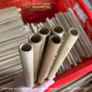 Pailles en bambou pour boissons, thés au lait, smoothies, pailles naturelles réutilisables, fournisseur OEM Vietnam - Product Image 3