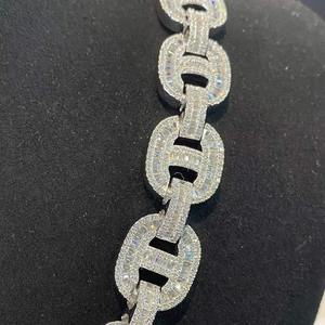 High Quality Diamond Cuban Chain <b>Necklace</b> with Unique Design for <b>Men</b> Gold Plated Hip Hop Jewelry at Best Price - Product Image 3