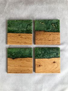 Handmade Wood Resin <b>Table</b> <b>Coasters</b> - Product Image 5