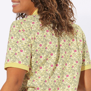 Camiseta polo sublimada para mujer, precio asequible, fabricada en fábrica, calidad premium, corte ajustado, cuello vuelto. - Product Image 6