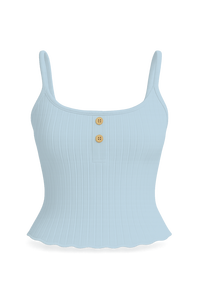 Camiseta sin mangas de punto acanalado con botones delanteros para mujer, ajuste ceñido, material elástico suave, versátil, básico de verano para el mercado mayorista de moda - Product Image 5