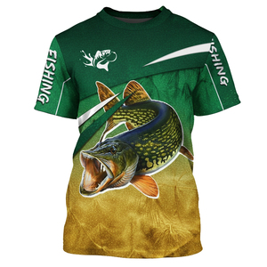Chemise de pêche légère à manches courtes, col rond, imprimée sur mesure, en polyester, pour activités de plein air, vêtements de pêche performants, fabrication OEM - Product Image 5
