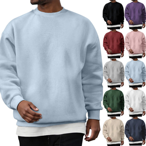 Sudaderas de corte regular de alta calidad, sudaderas personalizadas teñidas en color sólido, sudaderas lisas con cuello redondo para hombre - Product Image 5