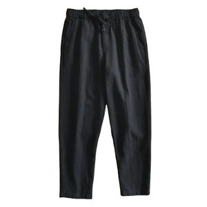 Pantalones Casuales de Lino y Algodón para Hombre, Estilo Holgado, Deportivos, de Color Sólido, Largos y Rectos, a la Moda - Product Image 1