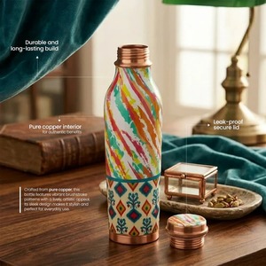 Botella de Agua de Cobre de Doble Pared 100% Pura con Tapa Antiderrames, Ecológica para el Hogar, Oficina y Bienestar Diario - Compre Directamente del Proveedor - Product Image 2