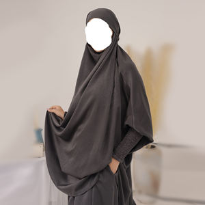 Venta al por mayor OEM Loriya Vestido Hijab Abaya para Mujer Talla Grande, Vestido Musulmán, Ropa Islámica Tradicional, Conjunto de 2 Piezas, Abaya para Oración - Product Image 6