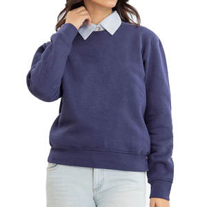 Sweat-shirt en molleton confortable pour femme, coupe ample, col rond, manches longues, décontracté, chaud, streetwear - Product Image 2