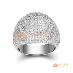 <b>Mens</b> Iced Out <b>Silver</b> <b>Ring</b> Round Cut CZ Hip Hop <b>Ring</b> Luxury Statement Wedding Party Jewelry for <b>Men</b> - Product Image 5