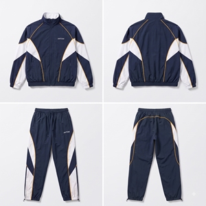 Ensemble survêtement vintage personnalisé avec logo pour homme, veste coupe-vent en nylon et pantalon, ensemble deux pièces, vêtements de sport, vente en gros, fabricant de survêtements OEM - Product Image 3