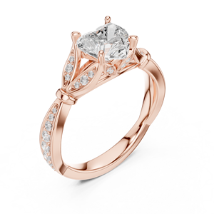 แหวนแต่งงานดีไซน์เนอร์แฟชั่น ทองคำขาว 14K VS1 สี E เพชรทรงหัวใจ 1.50 กะรัต เพชรเพาะเลี้ยงในห้องปฏิบัติการ IGI แหวนหมั้น - Product Image 2