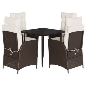 Ensemble de salle à manger de jardin marron, crème, blanc et noir - Product Image 2