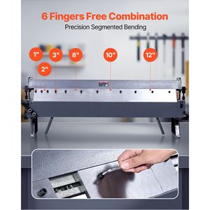 Pressa Piegatrice per Lamiera da 36 Pollici, Capacità 16-Gauge in Acciaio Dolce, Piegatrice per Metallo Regolabile 0-135 Gradi, Piegatrice a Cassetta, Piegatrice a Pressione - Product Image 4
