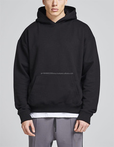 Mode 600 gsm français éponge hommes à capuche sans cordon blanc sweats à capuche lourds fabricants de sweat à capuche de haute qualité - Product Image 2