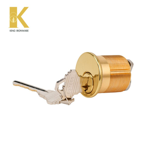 Cilindro de cerradura de embutir de 32 mm con ranura para llave SC, latón pulido, latón macizo para puerta de entrada - Product Image 1