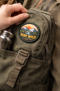 Stay Wild 2.5-Inch Embroidered Patch Decorative Scroll Design 10 Color Variety for <b>Hats</b> Jackets, <b>Bags</b> - Product Image 6