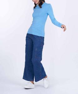 Camisa Moderna de Manga Larga, Ajustada, Azul Claro, Estilo Informal, Moda Gen Z, Alta Demanda, OEM - Product Image 3