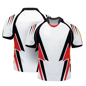 Ropa Deportiva Estampada a Precios Razonables, Jersey de Rugby de Manga Corta, Producto de Alta Demanda, Transpirable, Ligero, Servicio OEM, Protección UV - Product Image 1