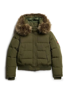 Unisex Navy Blue Puffer <b>Jacket</b> with <b>Fur</b> <b>Hood</b> Down Filled Windproof Quick Dry Casual Winter Wear Regular Length Regular Fit - Product Image 4