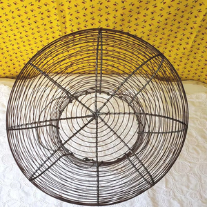 Antique <b>Large</b> Wire Ware Egg Gathering <b>Basket</b> Metal Wire - Product Image 1