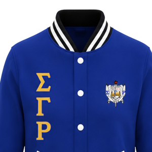 เสื้อแจ็คเก็ตซาตินแบบซิป Sigma Gamma Rho สำหรับผู้หญิง น้ำหนักเบา สไตล์แฟชั่นลำลองแนวสตรีทแวร์ ของชมรมหญิงกรีก รับผลิตตามสั่ง ขายส่งเสื้อผ้า - Product Image 3