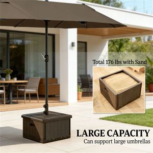 Support de base pour parasol de terrasse marron, support de parasol extérieur (base uniquement) - Product Image 3