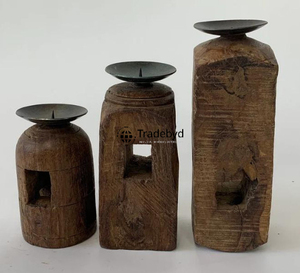 เชิงเทียนไม้ดีไซน์เนอร์ งานแฮนด์เมดระดับพรีเมียม ของตกแต่งบ้าน ปรับแต่งขนาดและรูปทรงได้ Tradebyd - Product Image 5