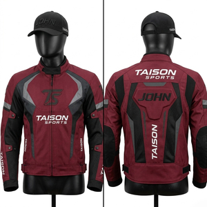 Premium 100% Cotton Breathable Windproof Hooded Motor <b>Bike</b> <b>Jacket</b> 240g Maroon Black Grey Panelled Custom Logo Racing Protective - Product Image 1