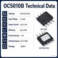 FYX Stock OC5010B ESOP-8 5.5V-60V 2.5A Circuit intégré pilote de courant constant pour LED, avec MOS de puissance intégré et puce d'éclairage à gradation analogique PWM