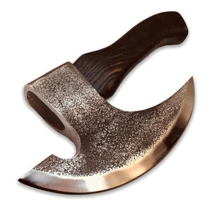 Hache à pizza Burraq artisanale en acier au carbone, manche en bois de rose, étui en cuir, 10 pouces, pour usage industriel, bricolage, camping, cadeau fête des pères - Product Image 5