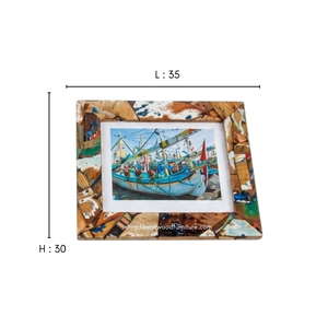 Handcrafted Creative Unique Horizontal <b>Photo</b> <b>Frame</b> From Reclaimed Boat Wood Original Color for Wall Home Decor Wholesale - Product Image 2