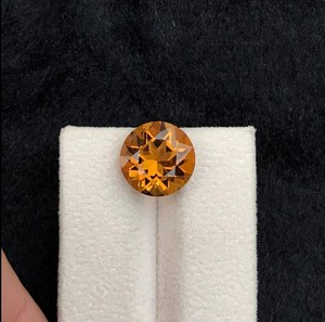 Piedra preciosa de citrino natural, corte redondo, color naranja, piedra suelta para anillos, fabricación de joyas, suministro para bricolaje - Product Image 1