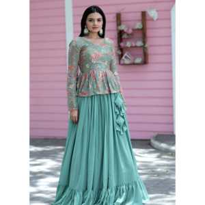 Imprimé de fleurs riches avec paillettes brodées Travail Lehenga Choli - Product Image 3