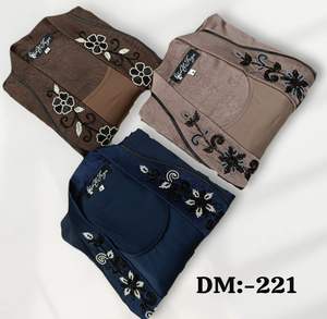 Precioso vestido de fiesta con burka de cotón de trabajo manual elaborado y dupatta negra, vestido musulmán, abaya de lujo, hiyab recto. - Product Image 3