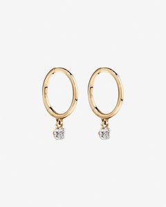 ต่างหูเพชรเม็ดเล็กทรงห่วง 0.06 กะรัต ทอง 14K ชุบโรเดียม รับรองโดย IGI ต่างหูห้อยสำหรับผู้หญิง ขายส่งแบบ OEM - Product Image 1