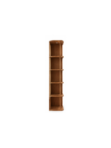 Modern Scandinavian Wooden <b>Wardrobe</b> with Hinged Doors and Open Shelves for Bedroom Storage Furniture - Product Image 3