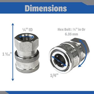 Raccordi Femmina NPT a Connessione Rapida 1/4' in Acciaio Inox per Strumenti di Pulizia Auto con Idropulitrice ad Alta Pressione - Product Image 3