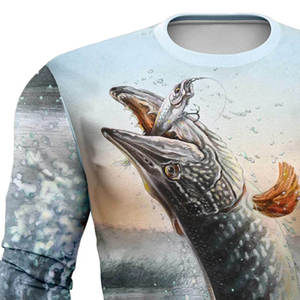 T-shirts de pêche personnalisés pour l'extérieur, vente en gros, fabricant OEM, fournisseur, tee-shirts en polyester anti-UV, marque privée, production en vrac - Product Image 4