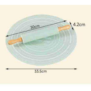 Mattarello e tappetino per pasta riutilizzabile in Silicone antiaderente Set tappetino per biscotti per pasticceria da forno - Product Image 2