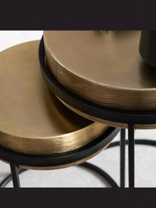 Nuevas mesas de centro industriales modernas con estructura de hierro negro para muebles de sala de estar. - Product Image 3