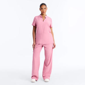 Uniforme Quirúrgico Elástico con Logotipo Personalizado, Elegante, para Doctoras y Enfermeras, Pantalones Jogger de Manga Corta, Trajes de Trabajo para Mujer, Lona, Hospital - Product Image 1
