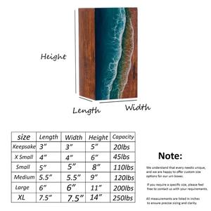 Ocean Wave Resin Cremation Urn Handcrafted Rosewood <b>Memorial</b> <b>Box</b> handmade creamation urn <b>box</b> - Product Image 4