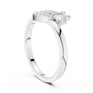 Ensemble de bagues QUEEN HEART en diamants de laboratoire, or blanc 18 carats plaqué rhodium, classique, pour fiançailles, mariage, fête, cadeau de la Saint-Valentin, usage quotidien - Product Image 2